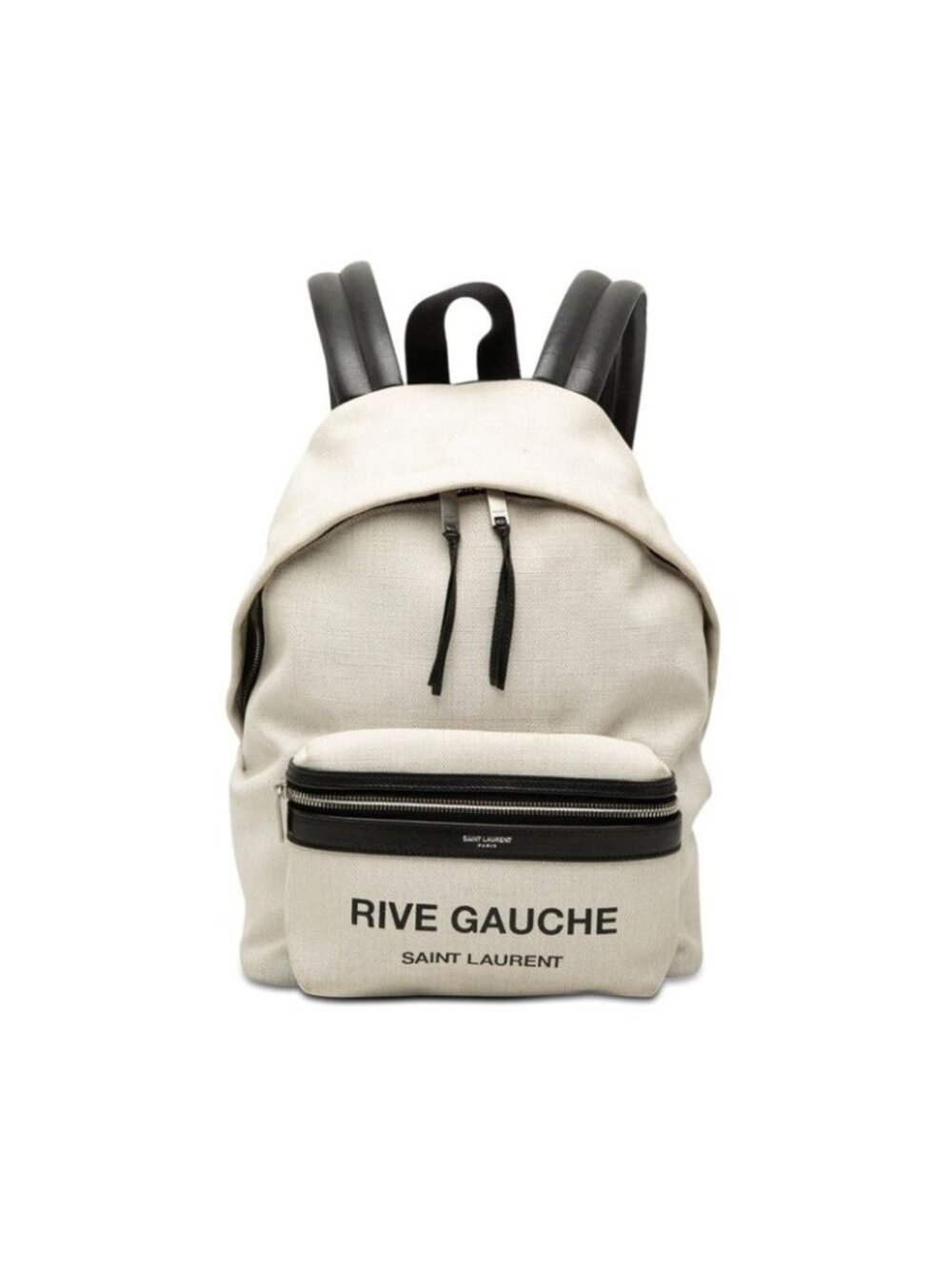 Saint Laurent Rive Gauche Backpack White Linen Leather